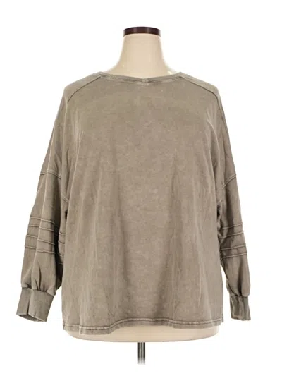 Pre-owned Unbranded 3/4 Sleeve T-shirt In Tan