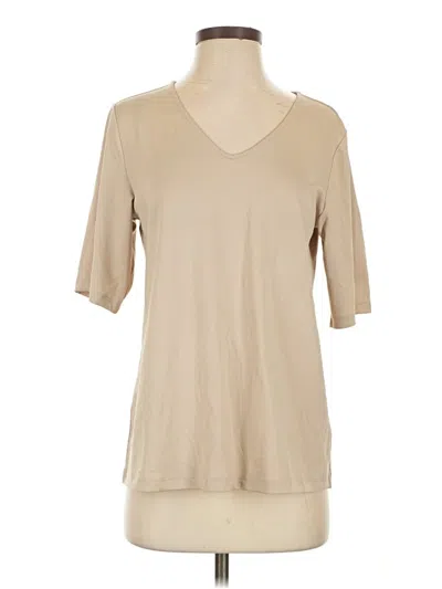 Pre-owned Unbranded 3/4 Sleeve T-shirt In Tan