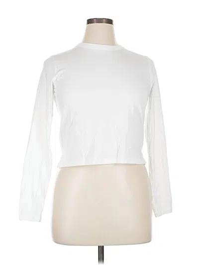 Pre-owned Unbranded 3/4 Sleeve T-shirt In White