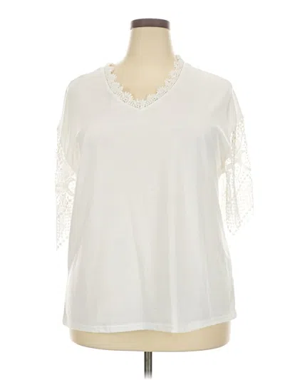 Pre-owned Unbranded 3/4 Sleeve T-shirt In White