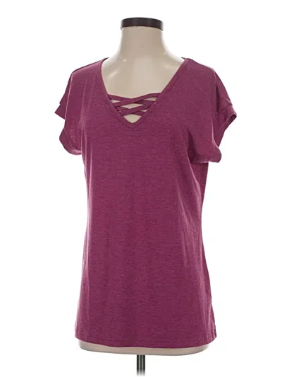 Pre-owned Unbranded Active T-shirt In Burgundy