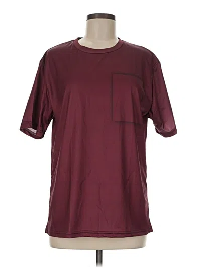 Pre-owned Unbranded Active T-shirt In Burgundy