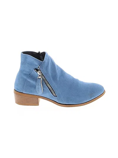 Pre-owned Unbranded Ankle Boots In Blue