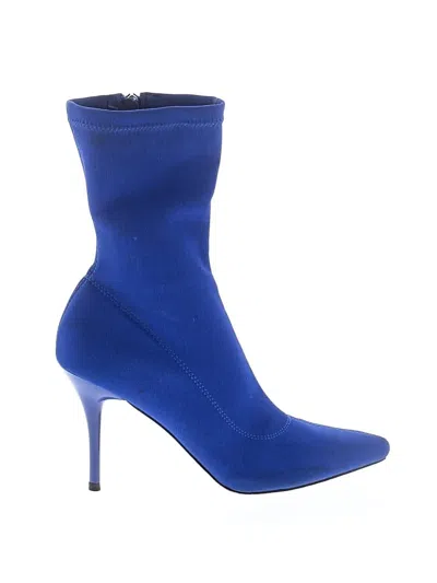 Pre-owned Unbranded Ankle Boots In Blue