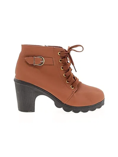 Pre-owned Unbranded Ankle Boots In Brown