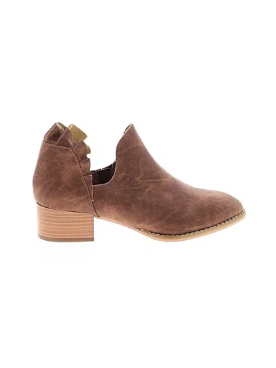 Pre-owned Unbranded Ankle Boots In Brown