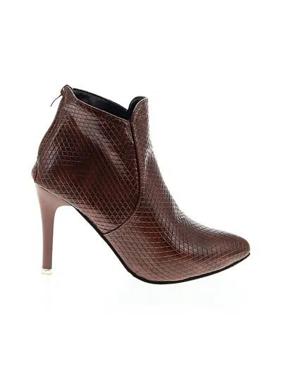 Pre-owned Unbranded Ankle Boots In Brown