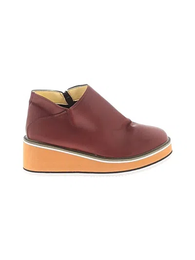 Pre-owned Unbranded Ankle Boots In Burgundy