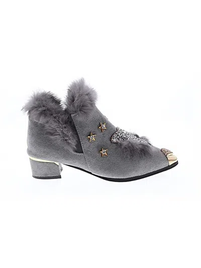 Pre-owned Unbranded Ankle Boots In Gray