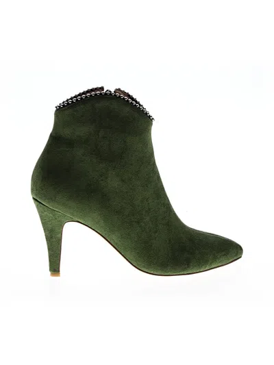 Pre-owned Unbranded Ankle Boots In Green