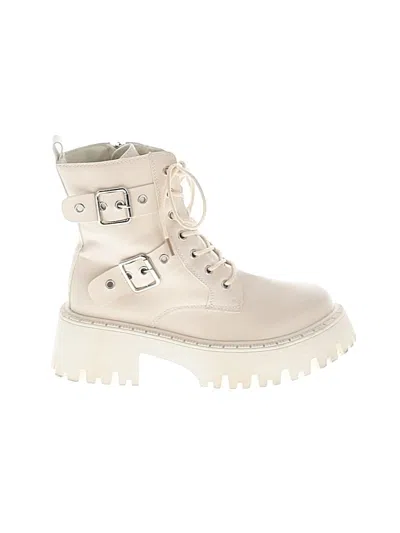 Pre-owned Unbranded Ankle Boots In Ivory