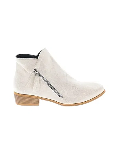 Pre-owned Unbranded Ankle Boots In Ivory