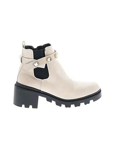 Pre-owned Unbranded Ankle Boots In Ivory