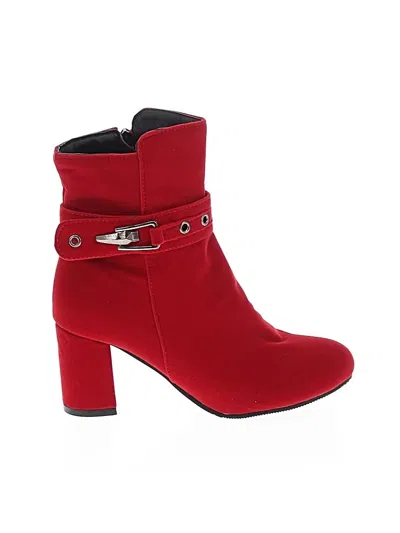 Pre-owned Unbranded Ankle Boots In Red