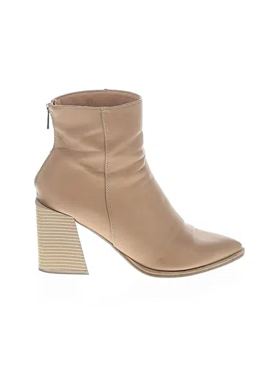 Pre-owned Unbranded Ankle Boots In Tan