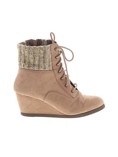 Pre-owned Unbranded Ankle Boots In Tan