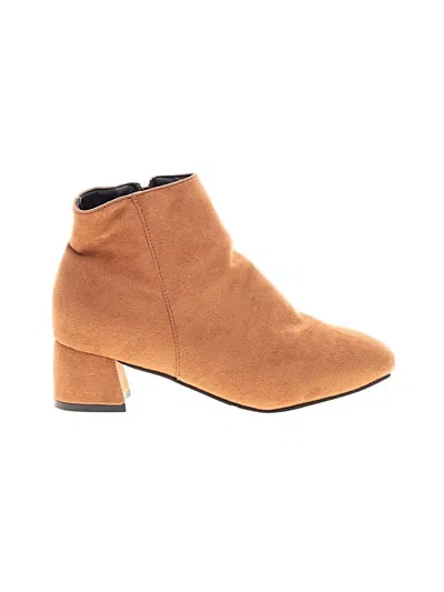 Pre-owned Unbranded Ankle Boots In Tan
