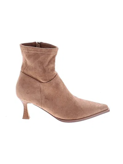 Pre-owned Unbranded Ankle Boots In Tan