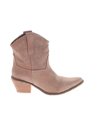 Pre-owned Unbranded Ankle Boots In Tan