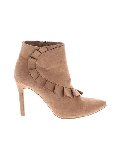 Pre-owned Unbranded Ankle Boots In Tan