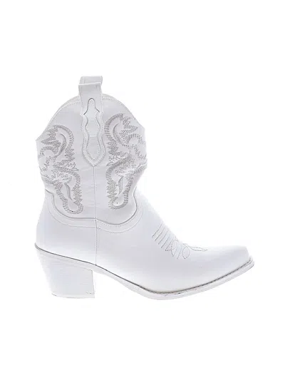 Pre-owned Unbranded Ankle Boots In White