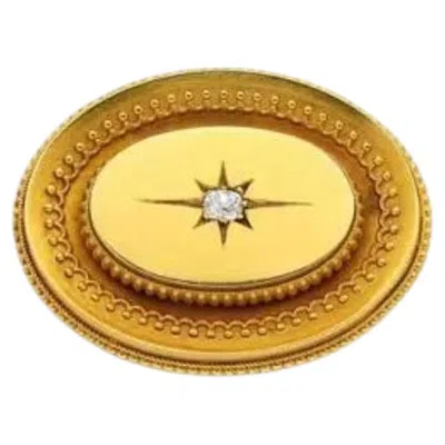 Pre-owned Unbranded Antique 18k Gold Star-set Diamond Brooch, C. 1860, Locket-back, 13.9 G In Multi
