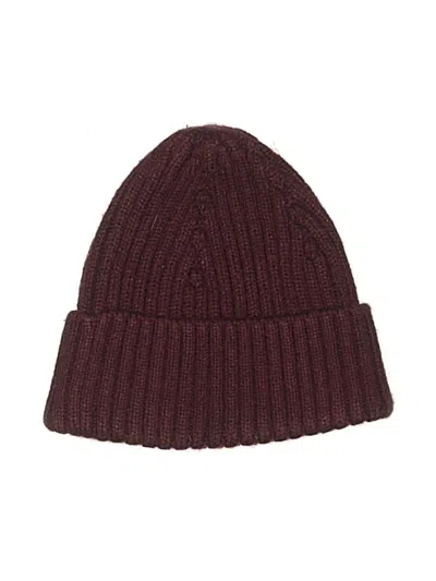 Pre-owned Unbranded Beanie Hat In Burgundy