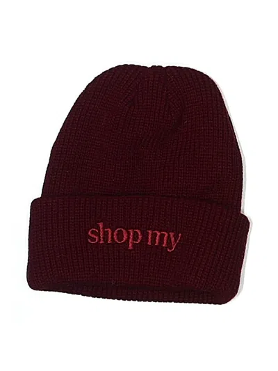 Pre-owned Unbranded Beanie Hat In Burgundy
