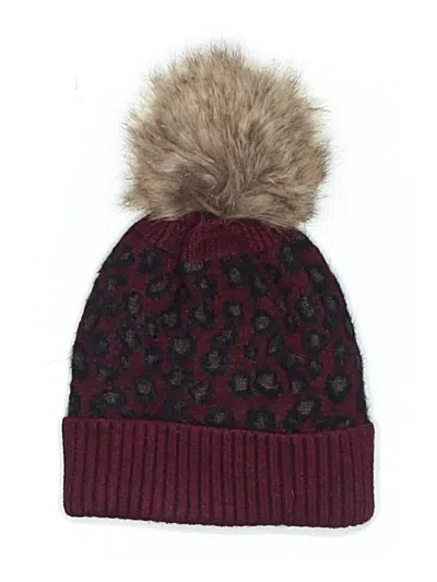 Pre-owned Unbranded Beanie Hat In Burgundy