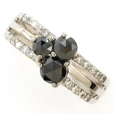 Pre-owned Unbranded Black White Gold White Gold (14k) Band Ring () In Black, White Gold