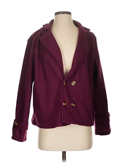 Pre-owned Unbranded Blazer Jacket In Burgundy