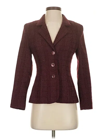 Pre-owned Unbranded Blazer Jacket In Burgundy