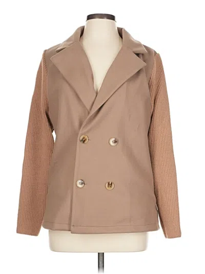 Pre-owned Unbranded Blazer Jacket In Tan
