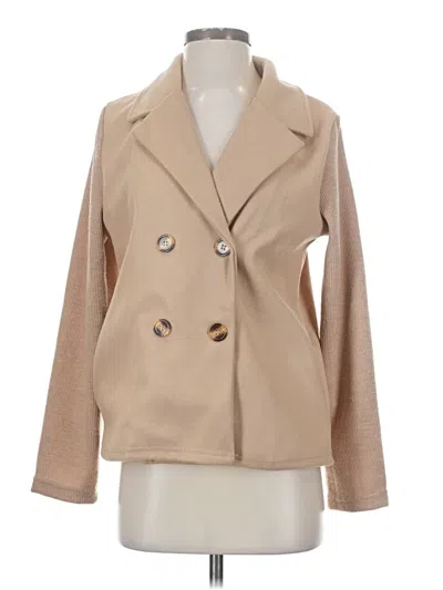Pre-owned Unbranded Blazer Jacket In Tan