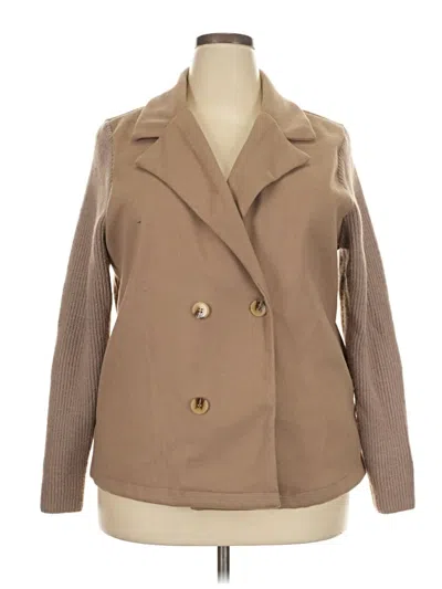 Pre-owned Unbranded Blazer Jacket In Tan