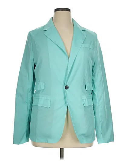 Pre-owned Unbranded Blazer Jacket In Teal