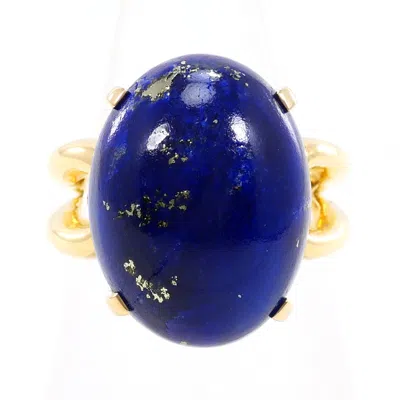 Pre-owned Unbranded Blue Green Yellow Gold Yellow Gold (18k) Band Ring () In Blue, Green, Yellow Gold