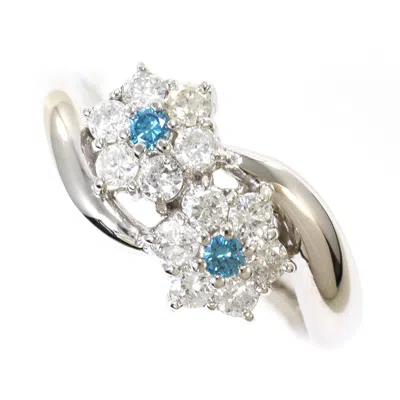 Pre-owned Unbranded Blue Platinum Platinum 900 Band Ring () In Blue, Platinum