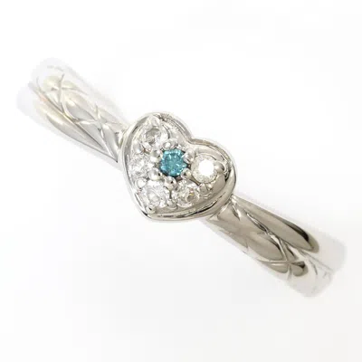 Pre-owned Unbranded Blue Platinum Platinum 900 Band Ring () In Blue, Platinum