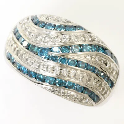 Pre-owned Unbranded Blue Platinum Platinum 900 Band Ring () In Blue, Platinum