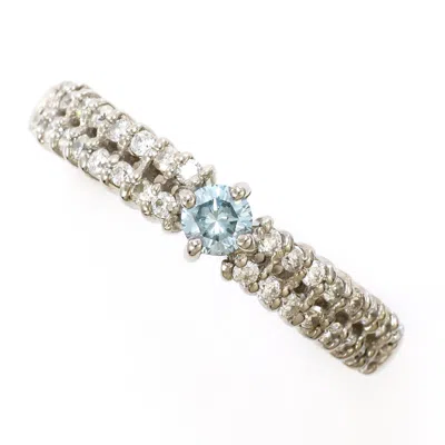 Pre-owned Unbranded Blue White Gold White Gold (18k) Band Ring () In Blue, White Gold