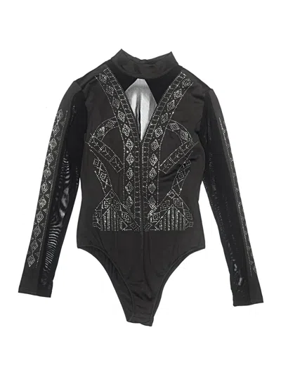 Pre-owned Unbranded Bodysuit In Black