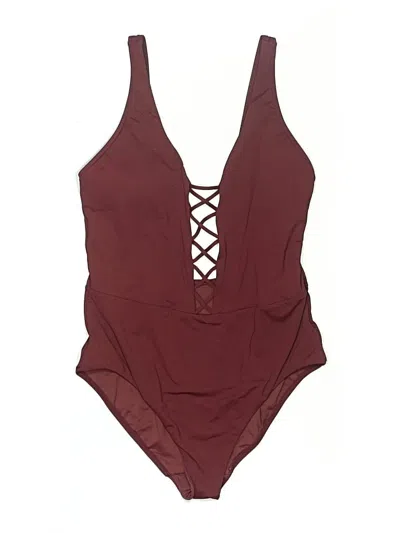 Pre-owned Unbranded Bodysuit In Burgundy
