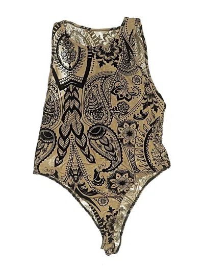 Pre-owned Unbranded Bodysuit In Gold