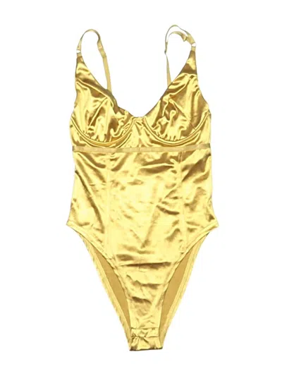 Pre-owned Unbranded Bodysuit In Gold