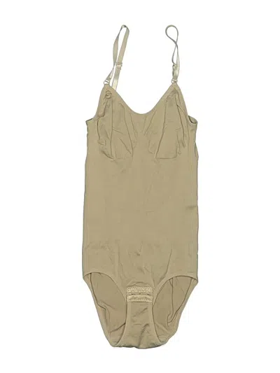 Pre-owned Unbranded Bodysuit In Tan