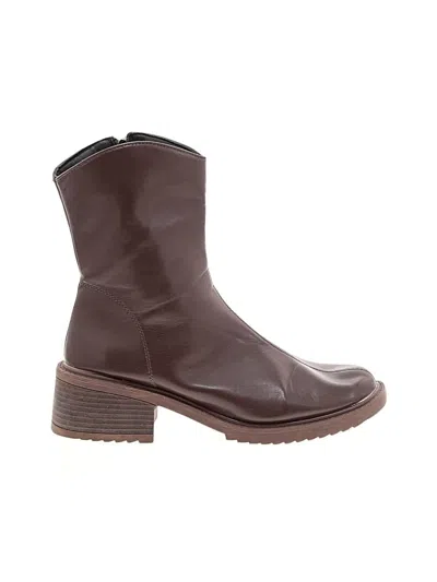 Pre-owned Unbranded Boots In Brown