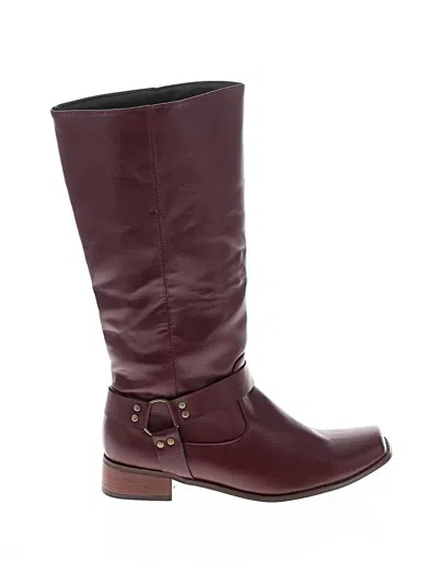 Pre-owned Unbranded Boots In Burgundy