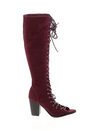 Pre-owned Unbranded Boots In Burgundy