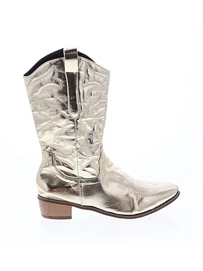 Pre-owned Unbranded Boots In Gold